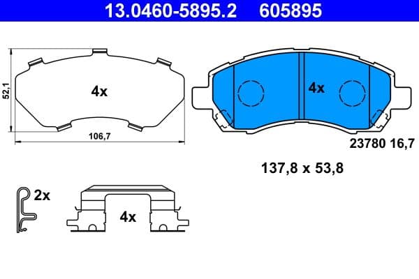 set placute frana,frana disc ATE 13.0460-5895.2