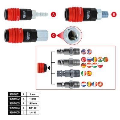 Piesa de conexiune/distributie, aer comprimat KS TOOLS 999.9102