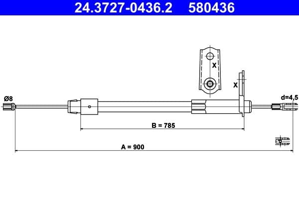 Cablu, frana de parcare ATE 24.3727-0436.2