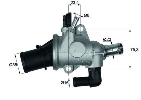 termostat,lichid racire MAHLE BEHR TI 174 88