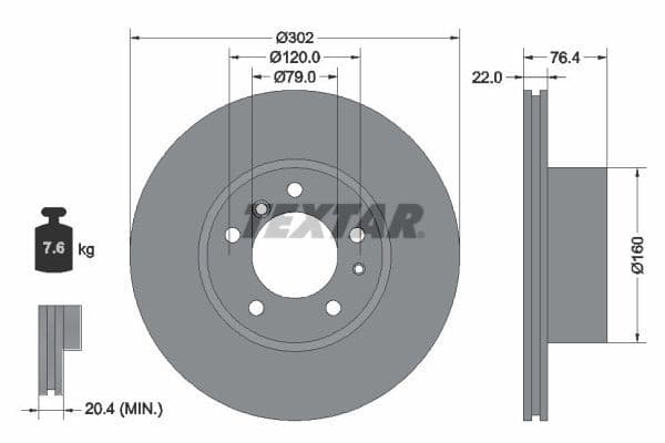 Disc frana TEXTAR 92042200