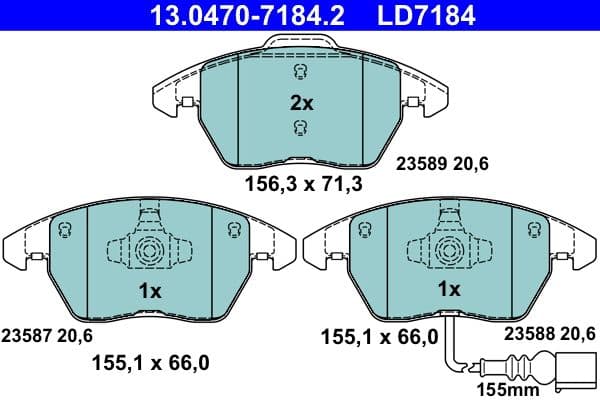 set placute frana,frana disc ATE Ceramic 13.0470-7184.2