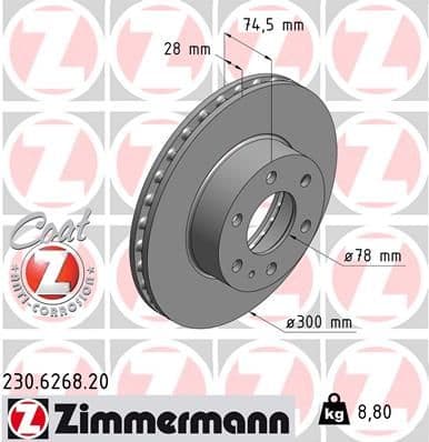 Disc frana ZIMMERMANN COAT Z 230.6268.20
