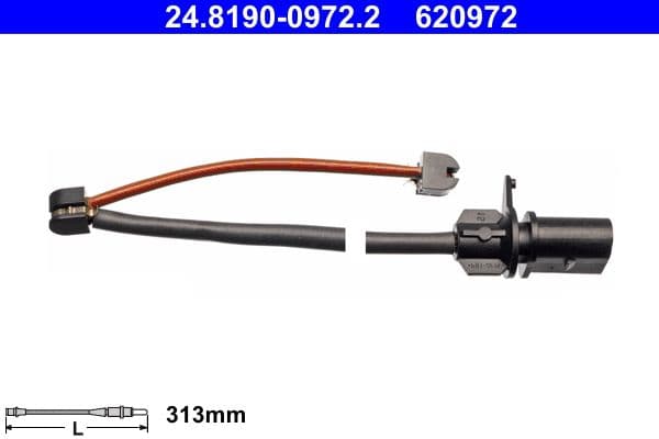 senzor de avertizare,uzura placute de frana ATE 24.8190-0972.2