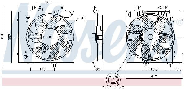 Ventilator, radiator NISSENS 850087