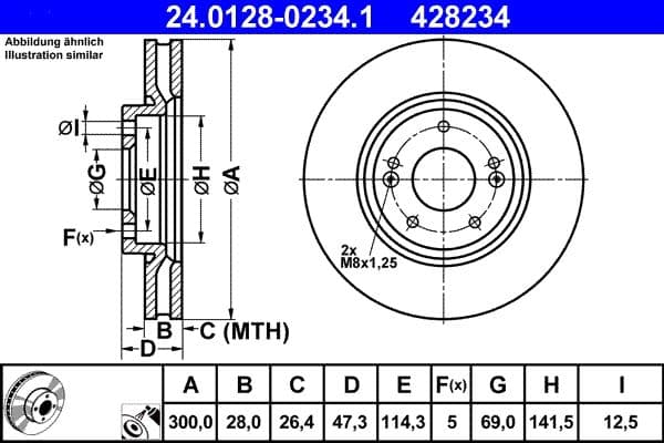 Disc frana ATE 24.0128-0234.1