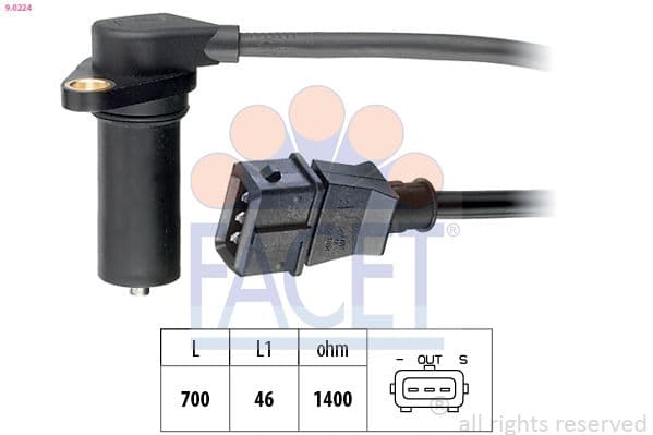 Senzor impulsuri, arbore cotit FACET Made in Italy - OE Equivalent 9.0224