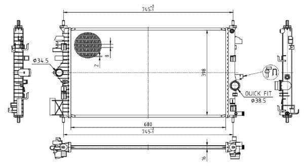 Radiator, racire motor MTR 13054596