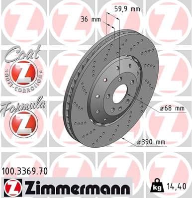 Disc frana ZIMMERMANN FORMULA Z 100.3369.70