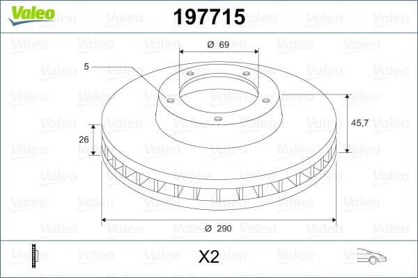 Disc frana VALEO 197715