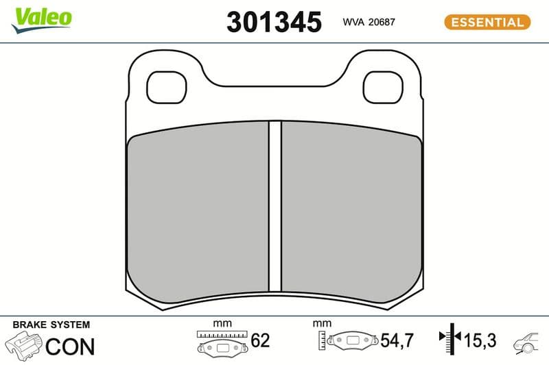set placute frana,frana disc VALEO ESSENTIAL 301345