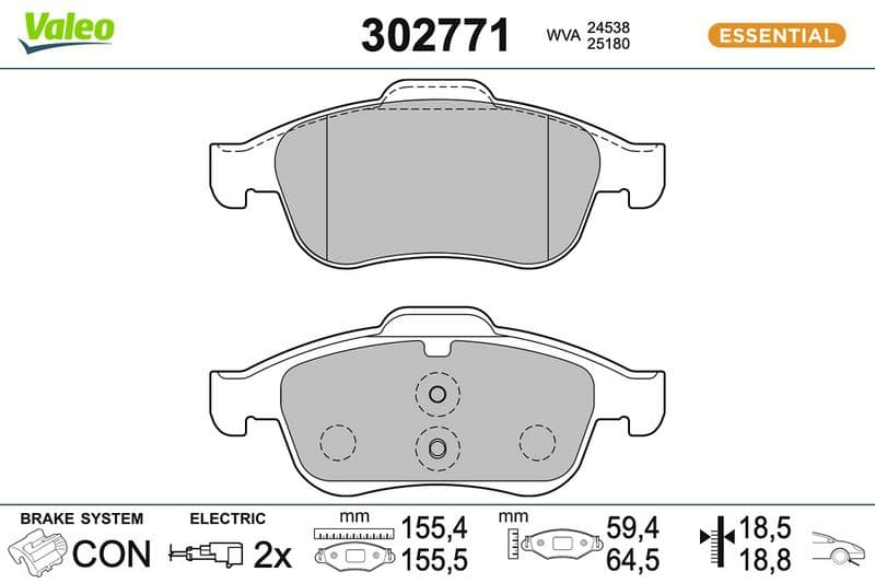 set placute frana,frana disc VALEO 302771