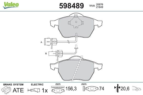 set placute frana,frana disc VALEO 598489