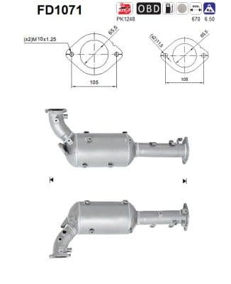 Filtru funingine/particule, sist.de esapament AS-PL FD1071