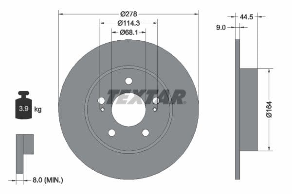 Disc frana TEXTAR PRO 92113103
