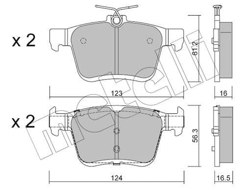 set placute frana,frana disc METELLI 22-0951-2