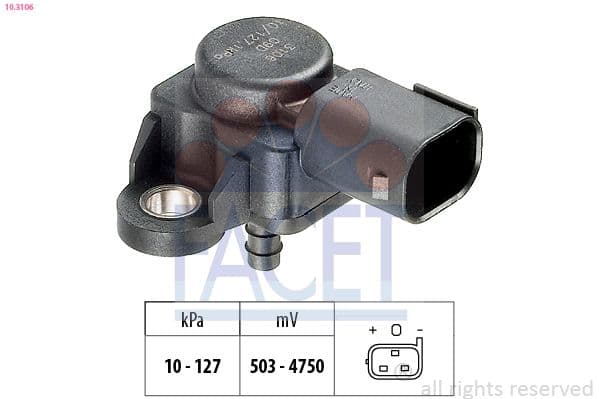 senzor presiune aer FACET Made in Italy - OE Equivalent 10.3106