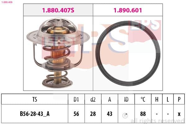 termostat,lichid racire EPS Made in Italy - OE Equivalent 1.880.408