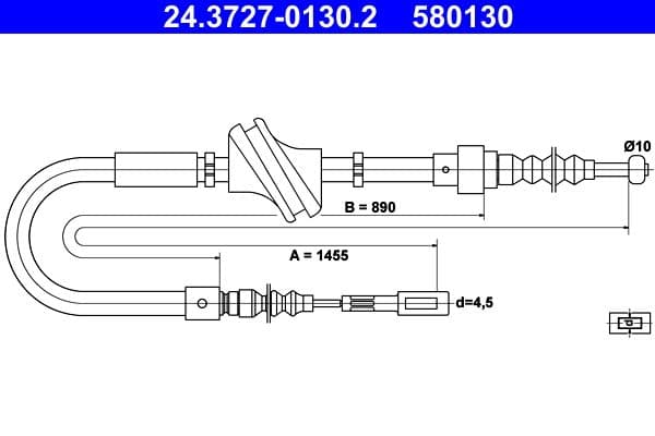 Cablu, frana de parcare ATE 24.3727-0130.2