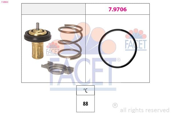 termostat,lichid racire FACET Made in Italy - OE Equivalent 7.8822
