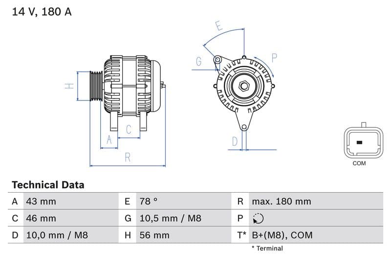 Generator / Alternator BOSCH 0 986 082 510