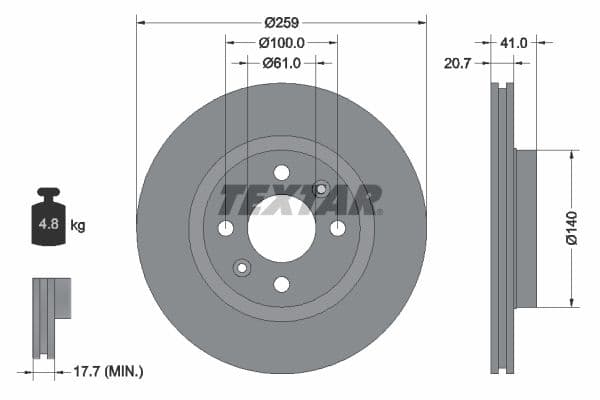Disc frana TEXTAR PRO 92292103