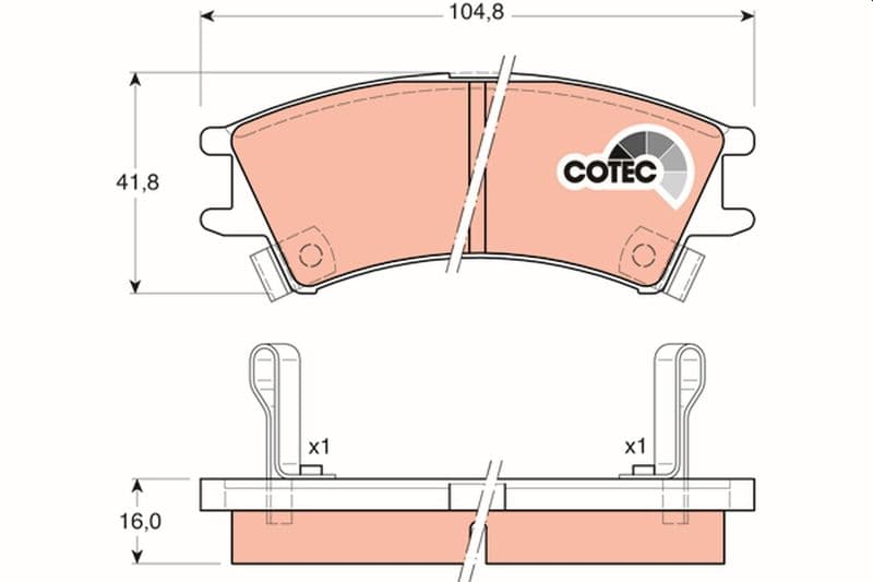 set placute frana,frana disc TRW COTEC GDB3165