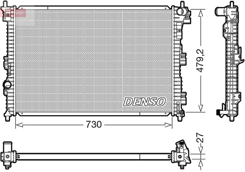 Radiator, racire motor DENSO DRM10112