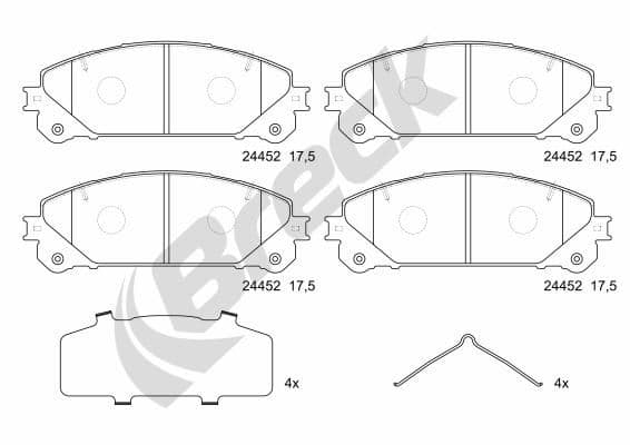 set placute frana,frana disc BRECK 24452 00 551 00