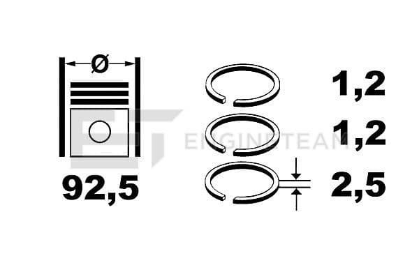 Set segmenti piston ET ENGINETEAM R4000650
