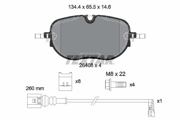 set placute frana,frana disc TEXTAR 2640801