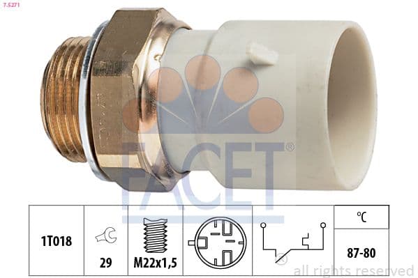 Comutator temperatura, ventilator radiator FACET 7.5271