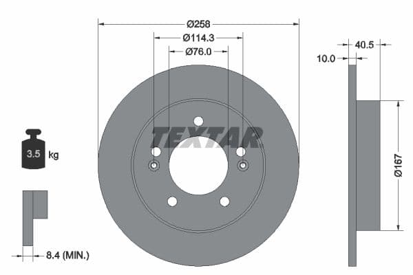 Disc frana TEXTAR PRO 92226103