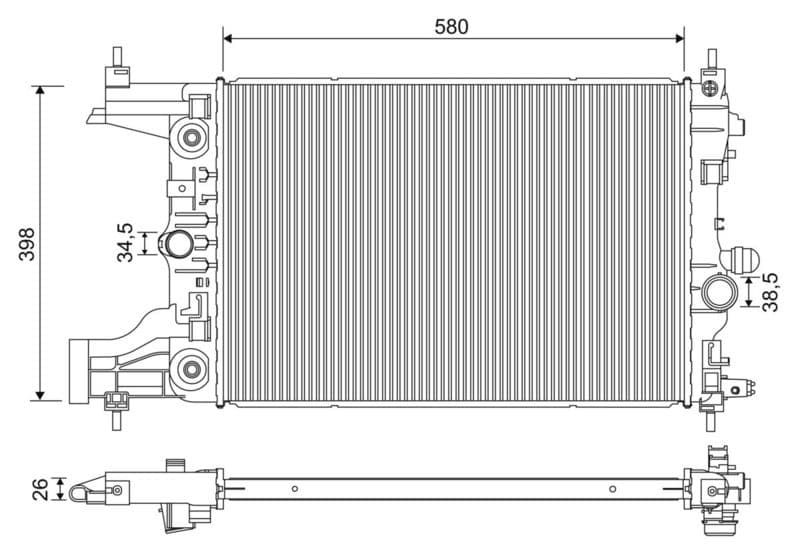 Radiator, racire motor VALEO 701245