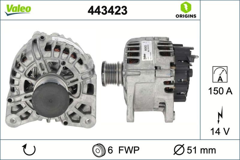 Generator / Alternator VALEO ORIGINS 443423