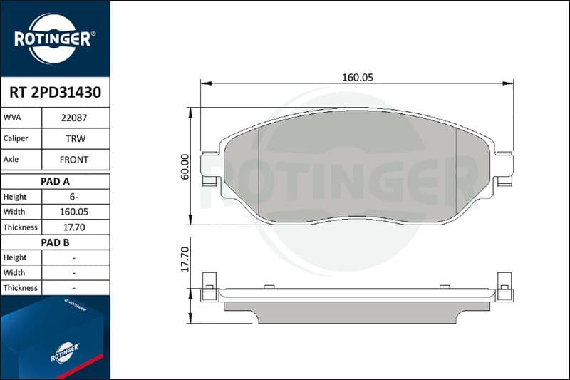 set placute frana,frana disc ROTINGER RT 2PD31430