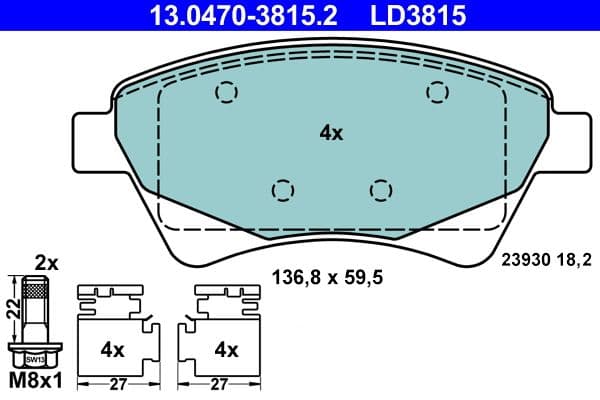 set placute frana,frana disc ATE Ceramic 13.0470-3815.2