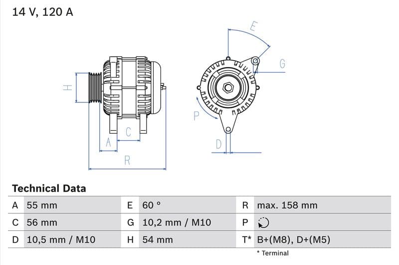 Generator / Alternator BOSCH 0 986 044 410