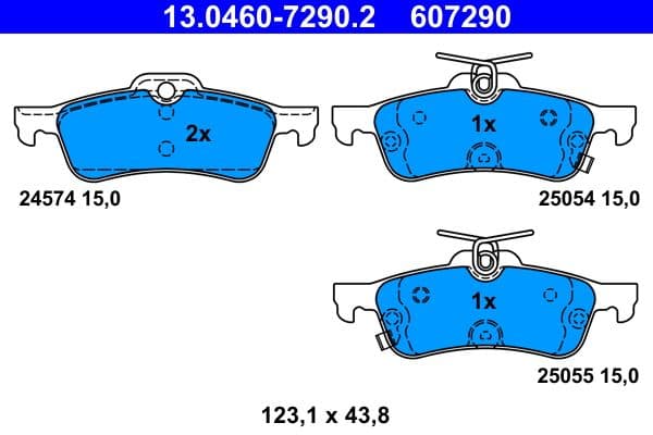 set placute frana,frana disc ATE 13.0460-7290.2
