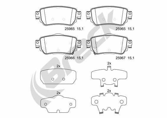 set placute frana,frana disc BRECK 25965 00 702 00