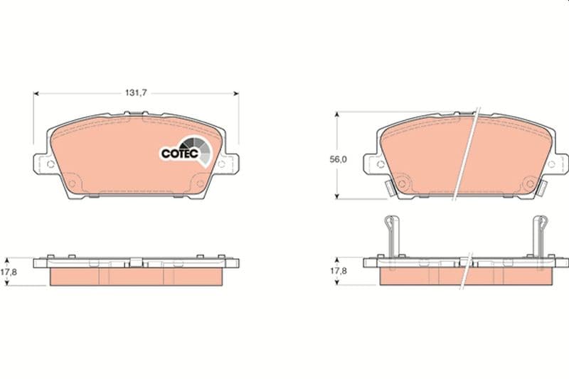 set placute frana,frana disc TRW COTEC GDB3407