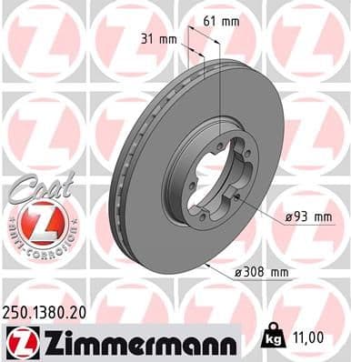 Disc frana ZIMMERMANN COAT Z 250.1380.20