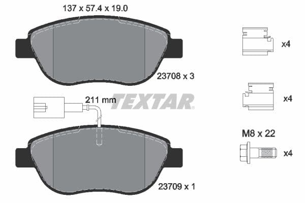 set placute frana,frana disc TEXTAR Q+ 2370802