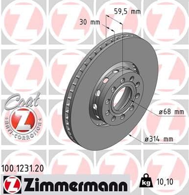 Disc frana ZIMMERMANN COAT Z 100.1231.20