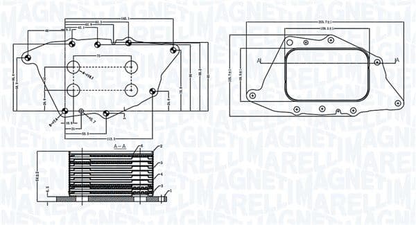 Radiator ulei, ulei motor MAGNETI MARELLI 350300004900