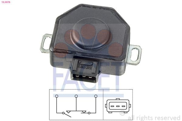 Senzor, pozitie clapeta acceleratie FACET Made in Italy - OE Equivalent 10.5078