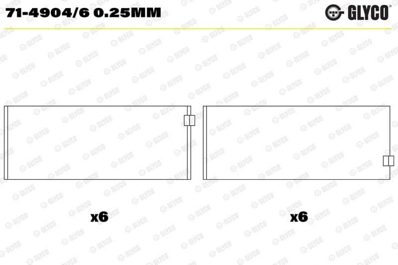 Cuzinet bielă GLYCO 71-4904/6 0.25mm