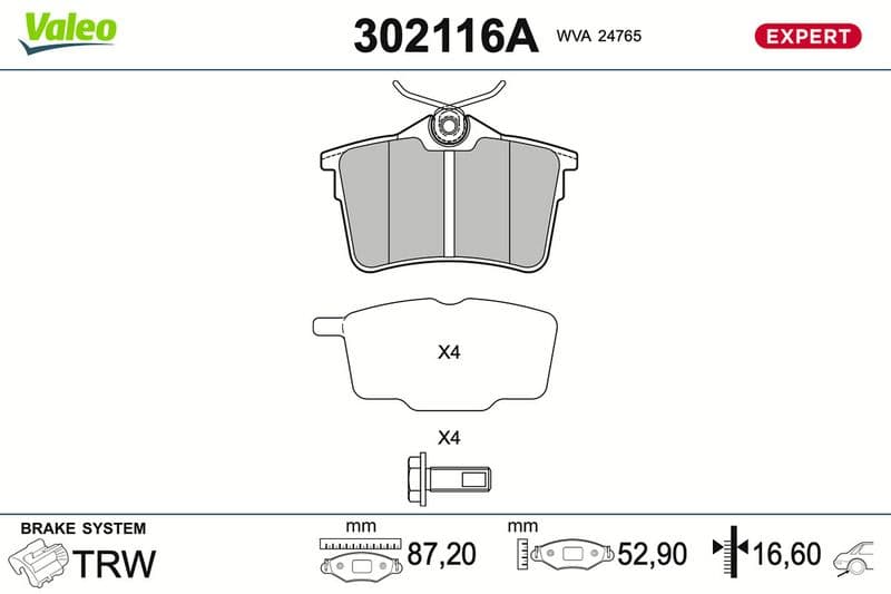 set placute frana,frana disc VALEO EXPERT 302116A