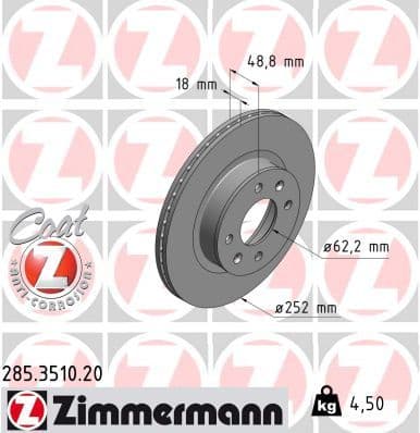 Disc frana ZIMMERMANN COAT Z 285.3510.20