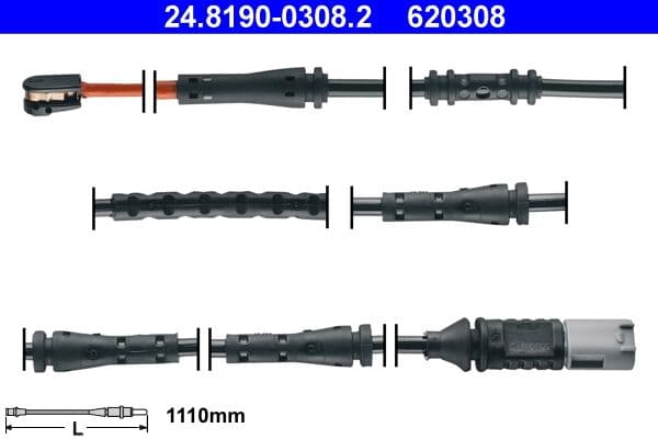 senzor de avertizare,uzura placute de frana ATE 24.8190-0308.2